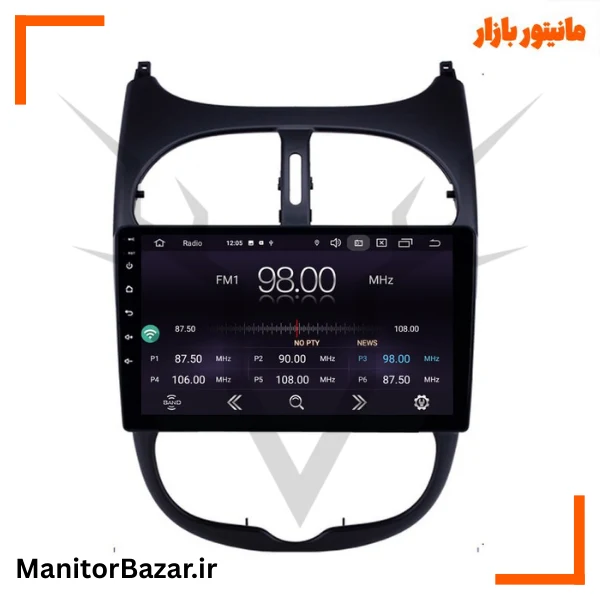 مانیتور اندرویدی هارمن پژو ۲۰۶ با کیفیت تصویر 4K (همراه با قاب فابریک)